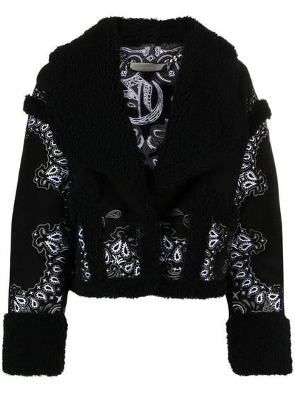 Paisley Bandana Shearling Jacket