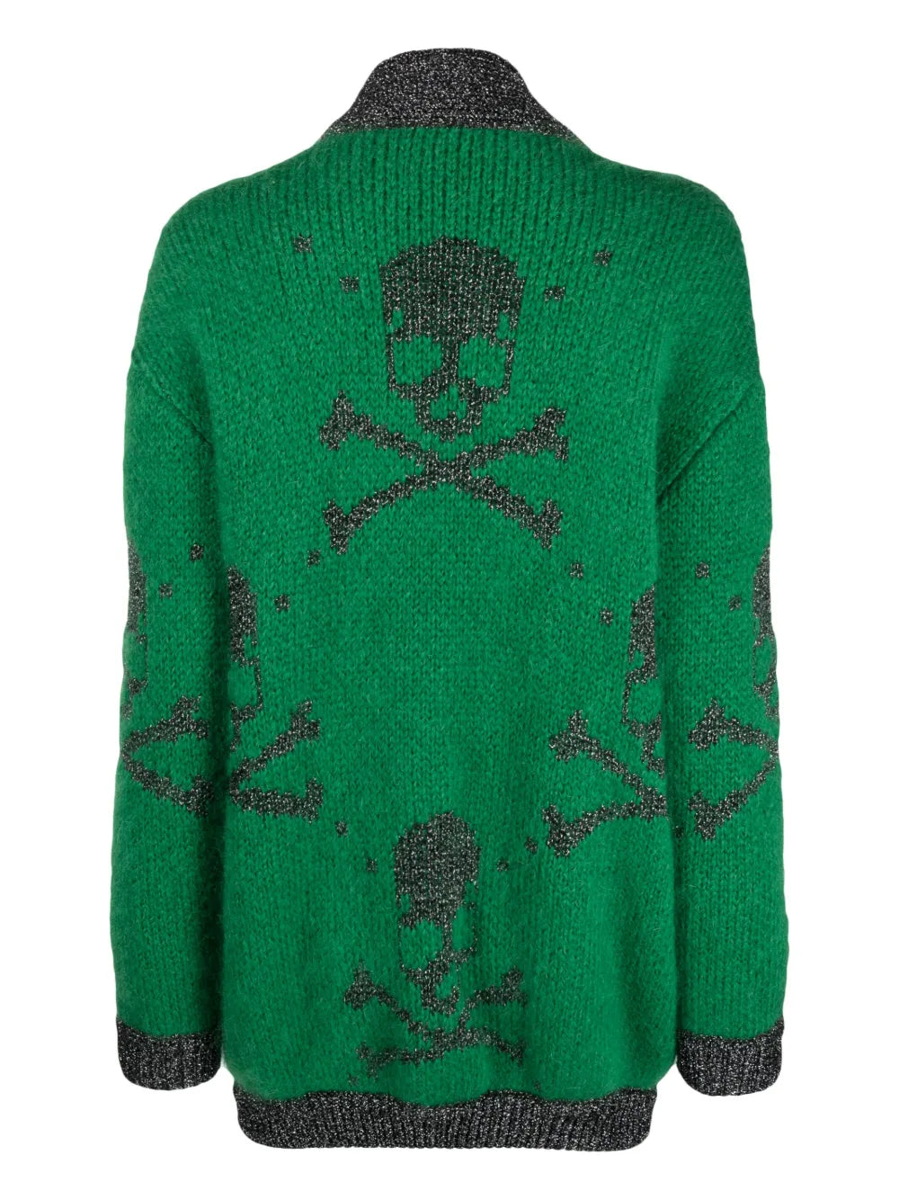 Skull-Print Mohair-Blend Cardigan