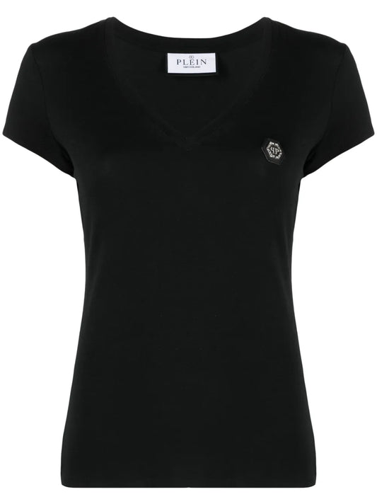 Logo-Patch V-Neck T-Shirt