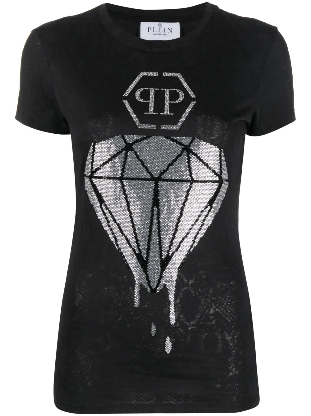 Diamond Rhinestone-Embellished T-Shirt