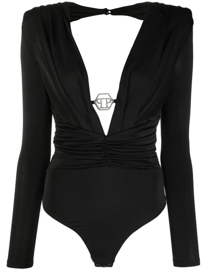Logo-Plaque Open-Back Bodysuit