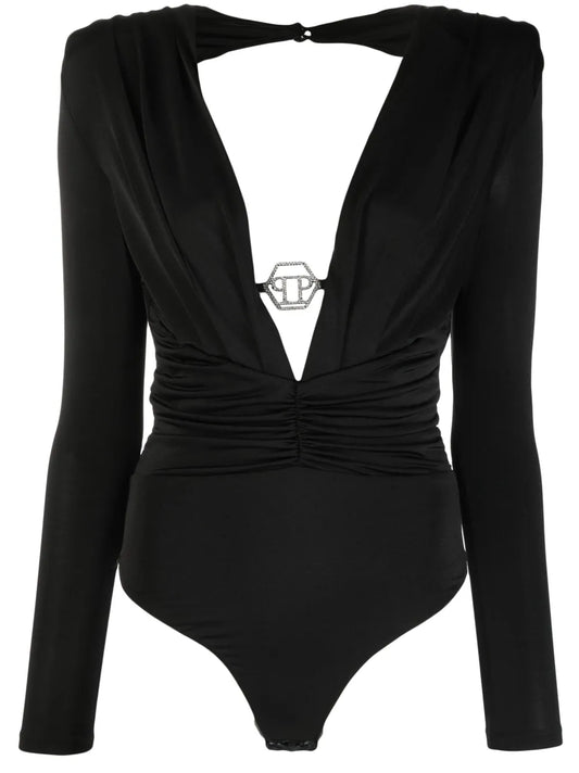 Logo-Plaque Open-Back Bodysuit