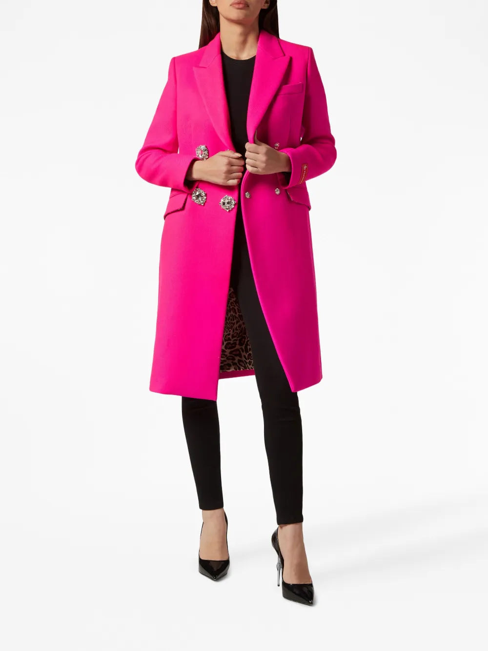 Crystal-Embellished Wool Coat