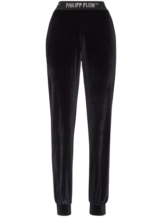 Logo-Waistband Velvet Track Pants