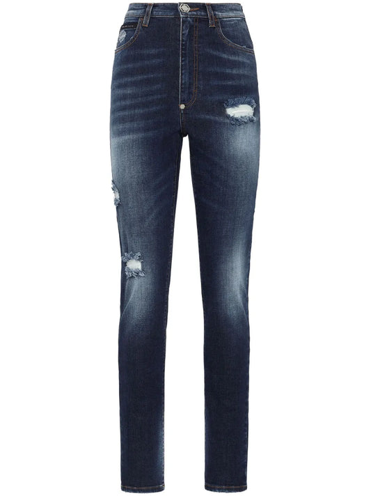 Distressed-Effect Skinny Jeans