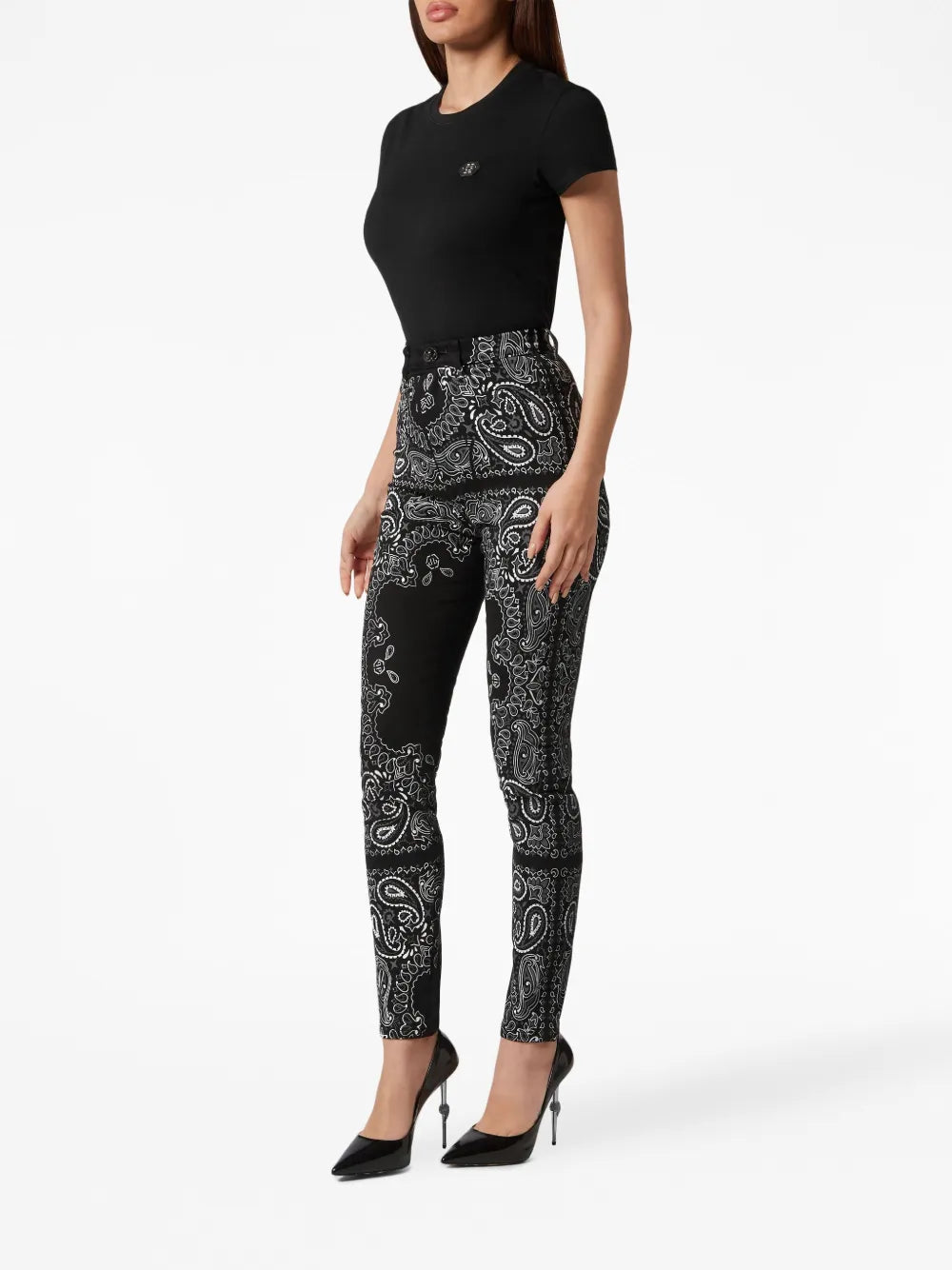 Paisley-Printed High-Waisted Jeggings