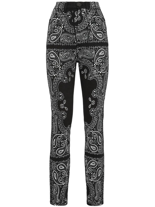 Paisley-Printed High-Waisted Jeggings