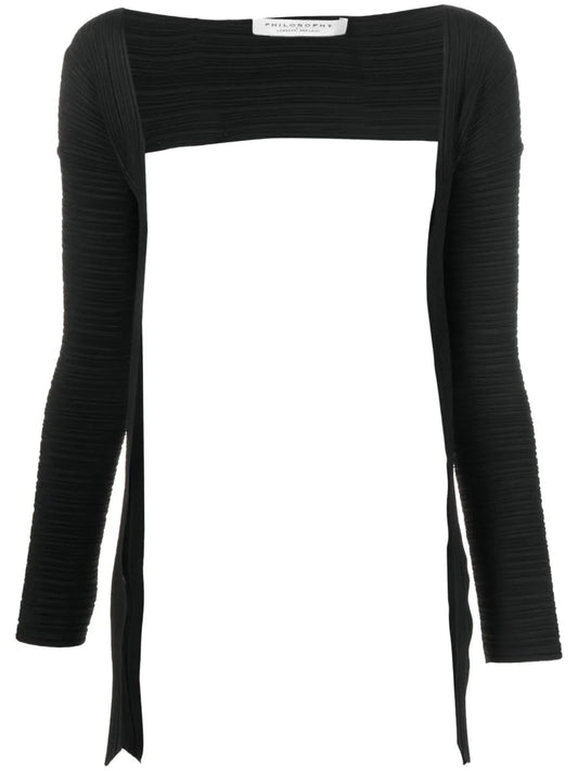 Tie-Fastening Knitted Bolero