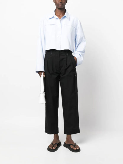 Cropped Straight-Leg Trousers