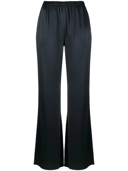 Satin-Finish Straight-Leg Trousers