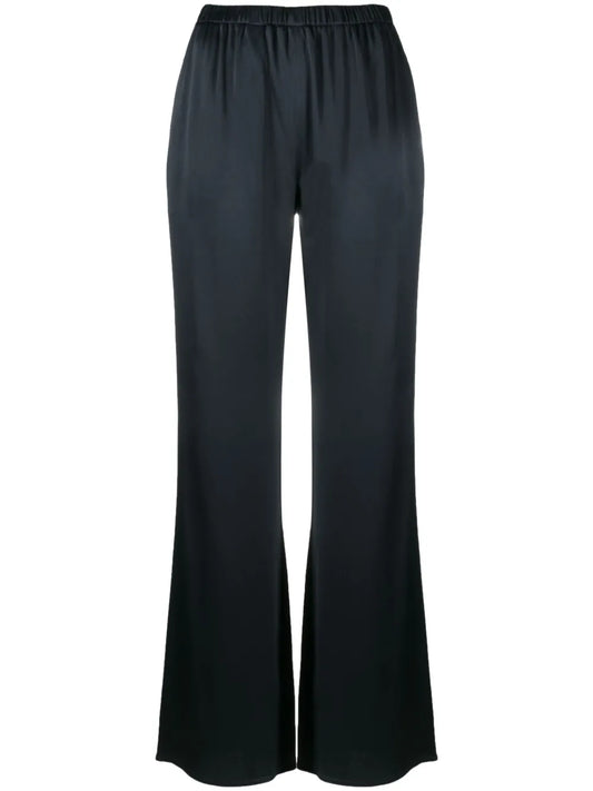 Satin-Finish Straight-Leg Trousers