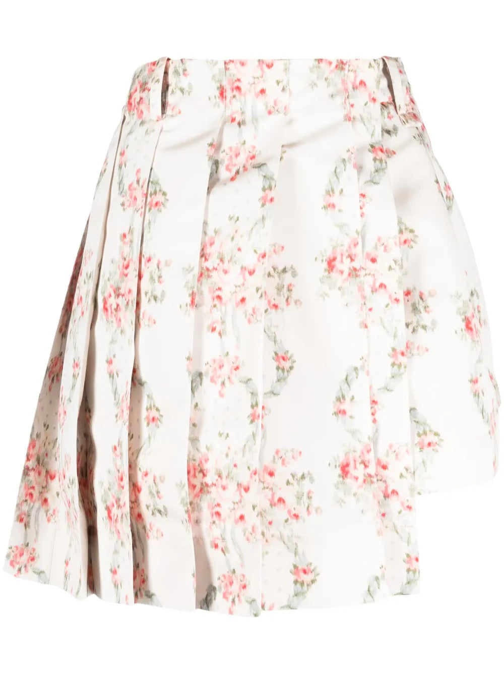 Floral-Print Asymmetric Skorts