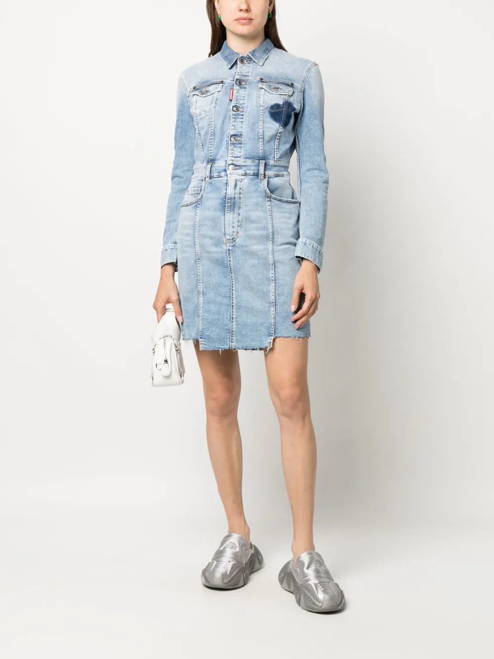 Button-Up Denim Shirt Dress