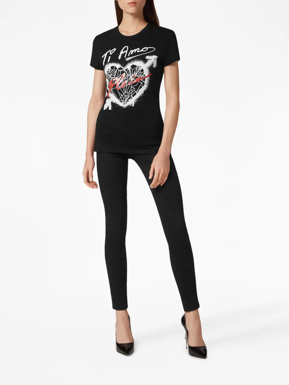Sexy Pure Fit Heart-Print T-Shirt