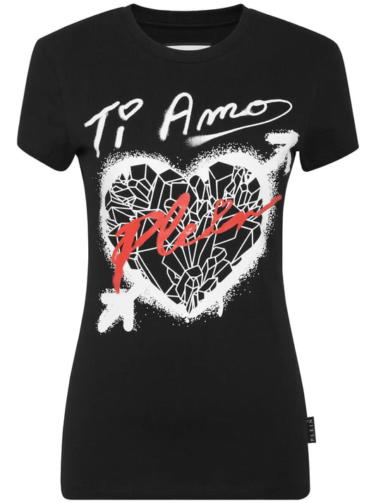 Sexy Pure Fit Heart-Print T-Shirt