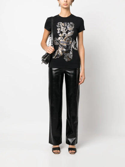 Teddy Bear Rhinestone-Embellished T-Shirt