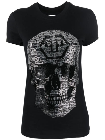 3D Skull Round-Neck T-Shirt