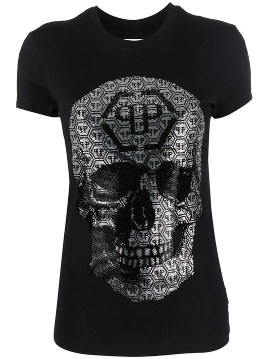 3D Skull Round-Neck T-Shirt