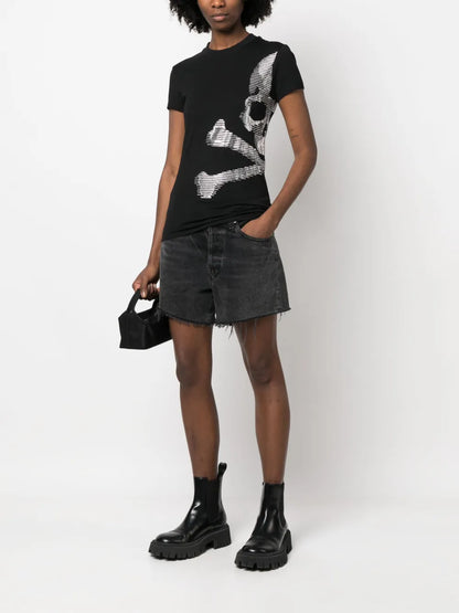 Sexy Pure Rhinestone-Embellished T-Shirt