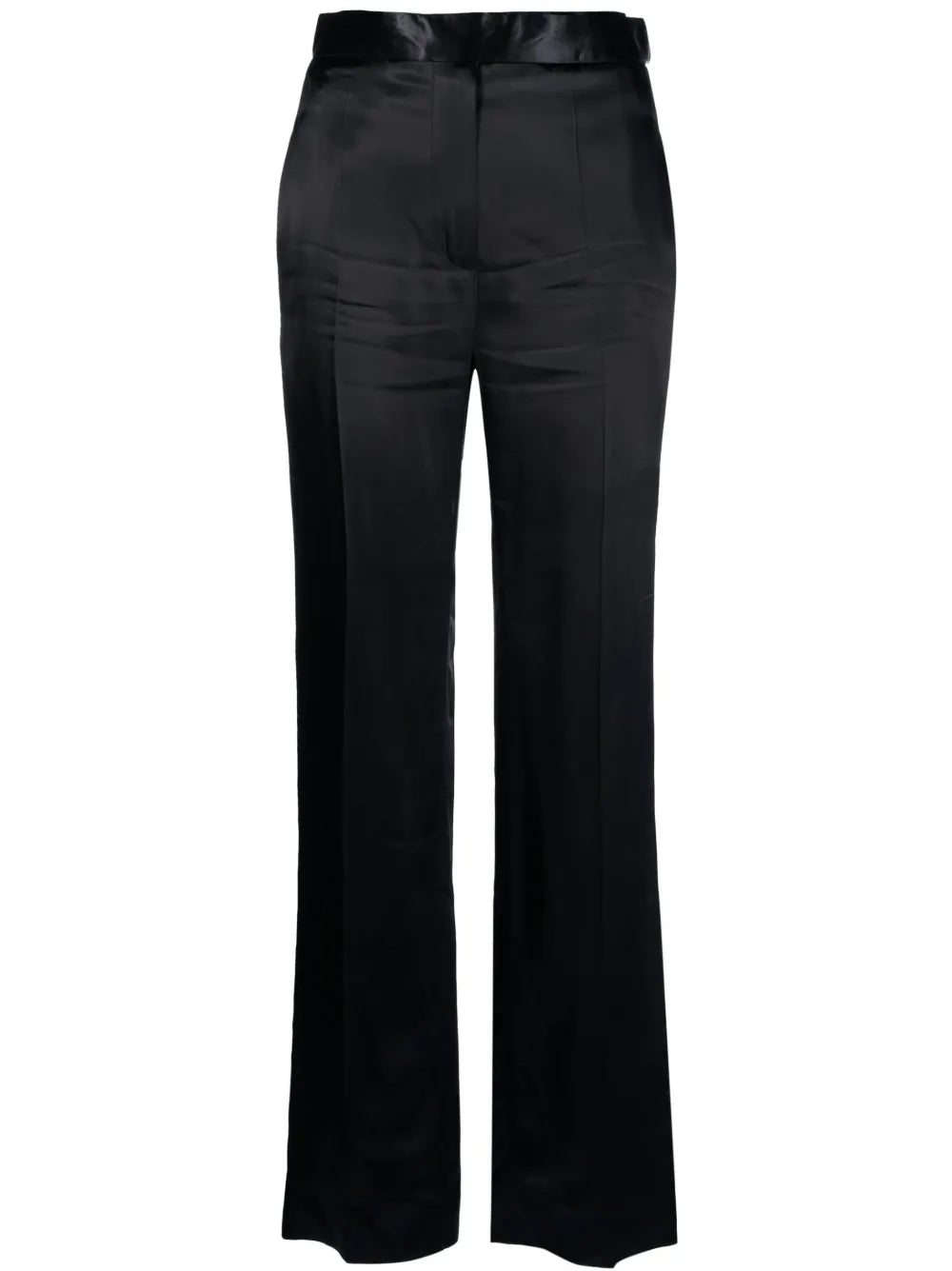 Straight-Leg Satin Trousers
