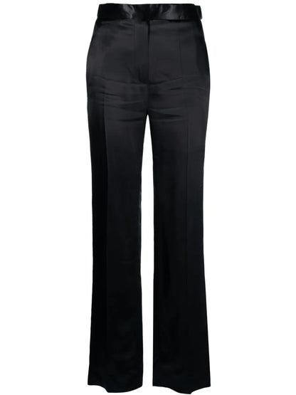 Straight-Leg Satin Trousers