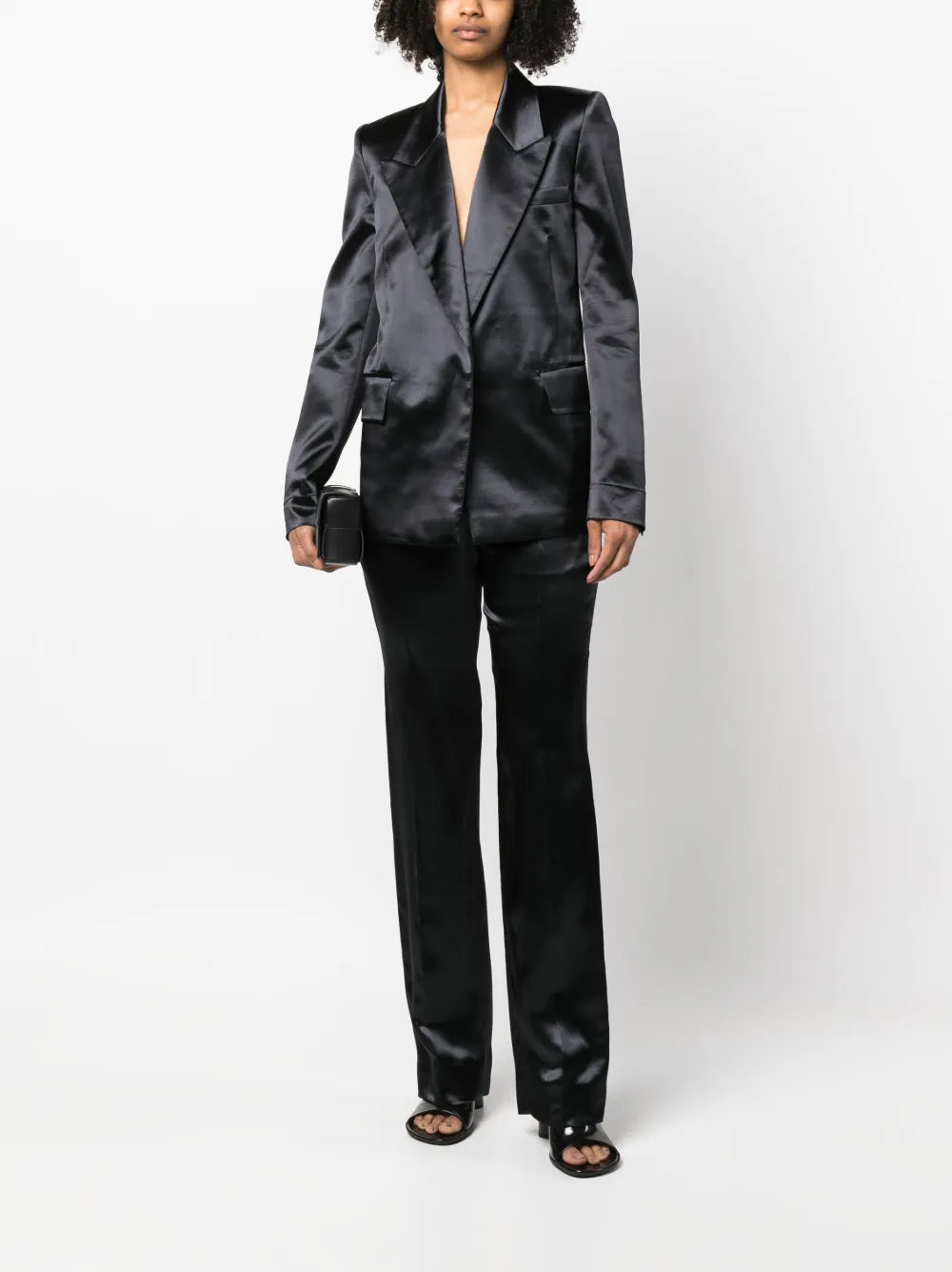 Straight-Leg Satin Trousers