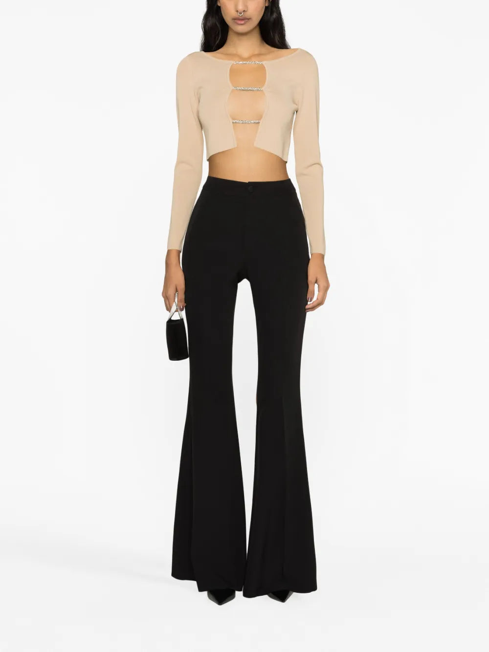 Cady High-Waisted Flared Trousers