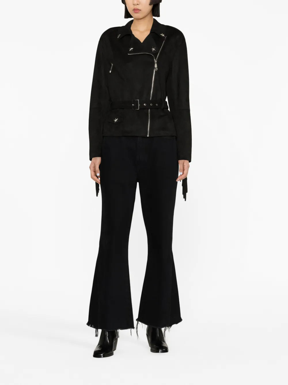 Star Studded Fringed Biker Jacket