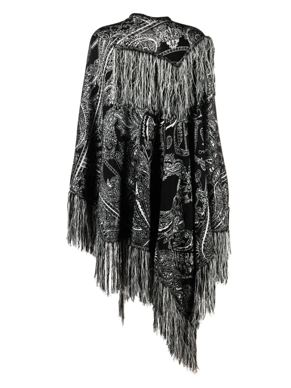 Paisley-Jacquard Wool Cape