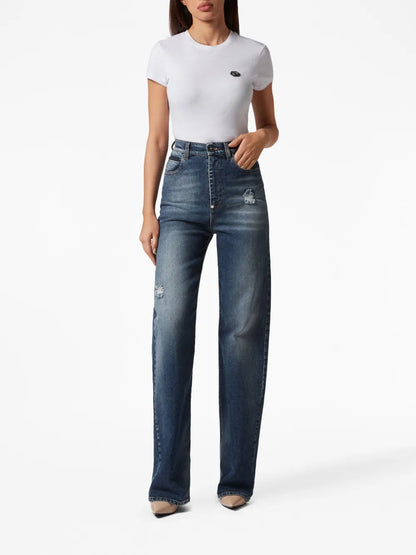 Logo-Patch Straight-Leg Jeans