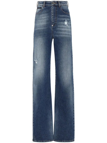 Logo-Patch Straight-Leg Jeans