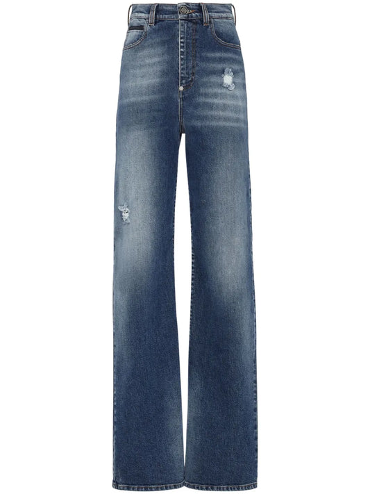 Logo-Patch Straight-Leg Jeans