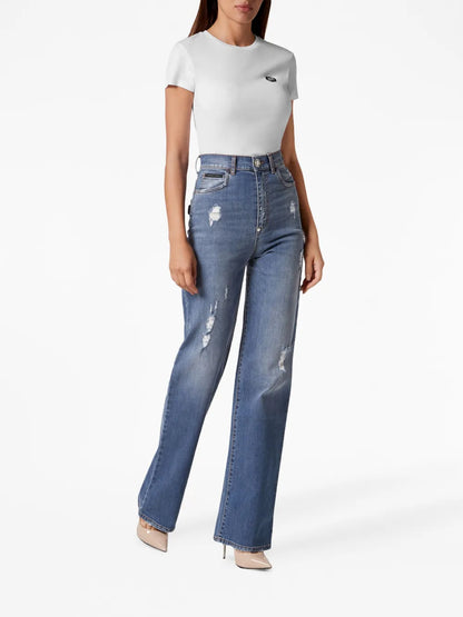 Logo-Patch Straight-Leg Jeans