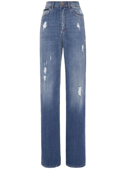 Logo-Patch Straight-Leg Jeans