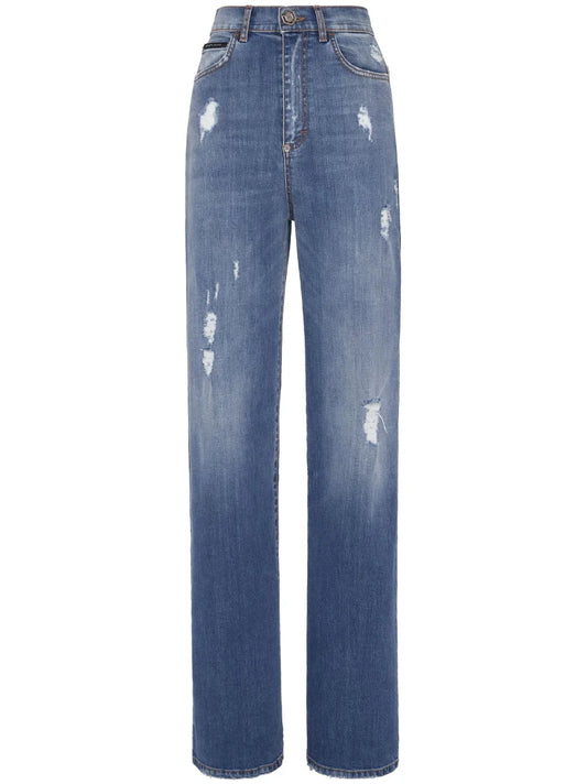 Logo-Patch Straight-Leg Jeans