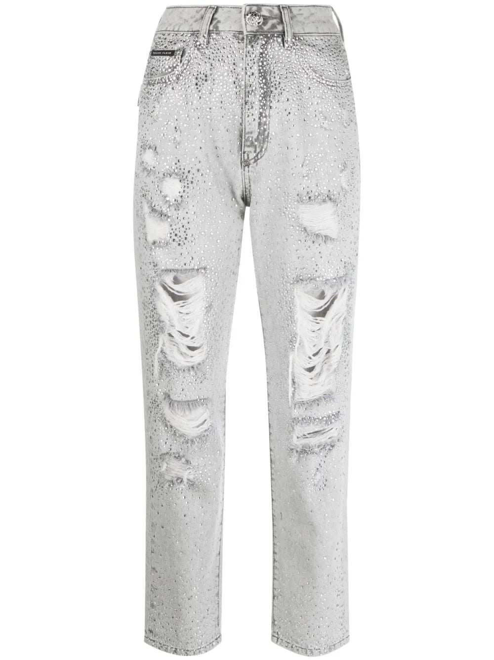 Crystal-Embellished Boyfriend Jeans