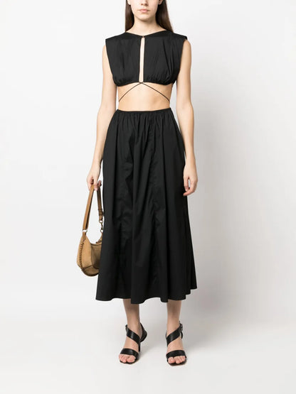 Cut-Out Poplin Dress