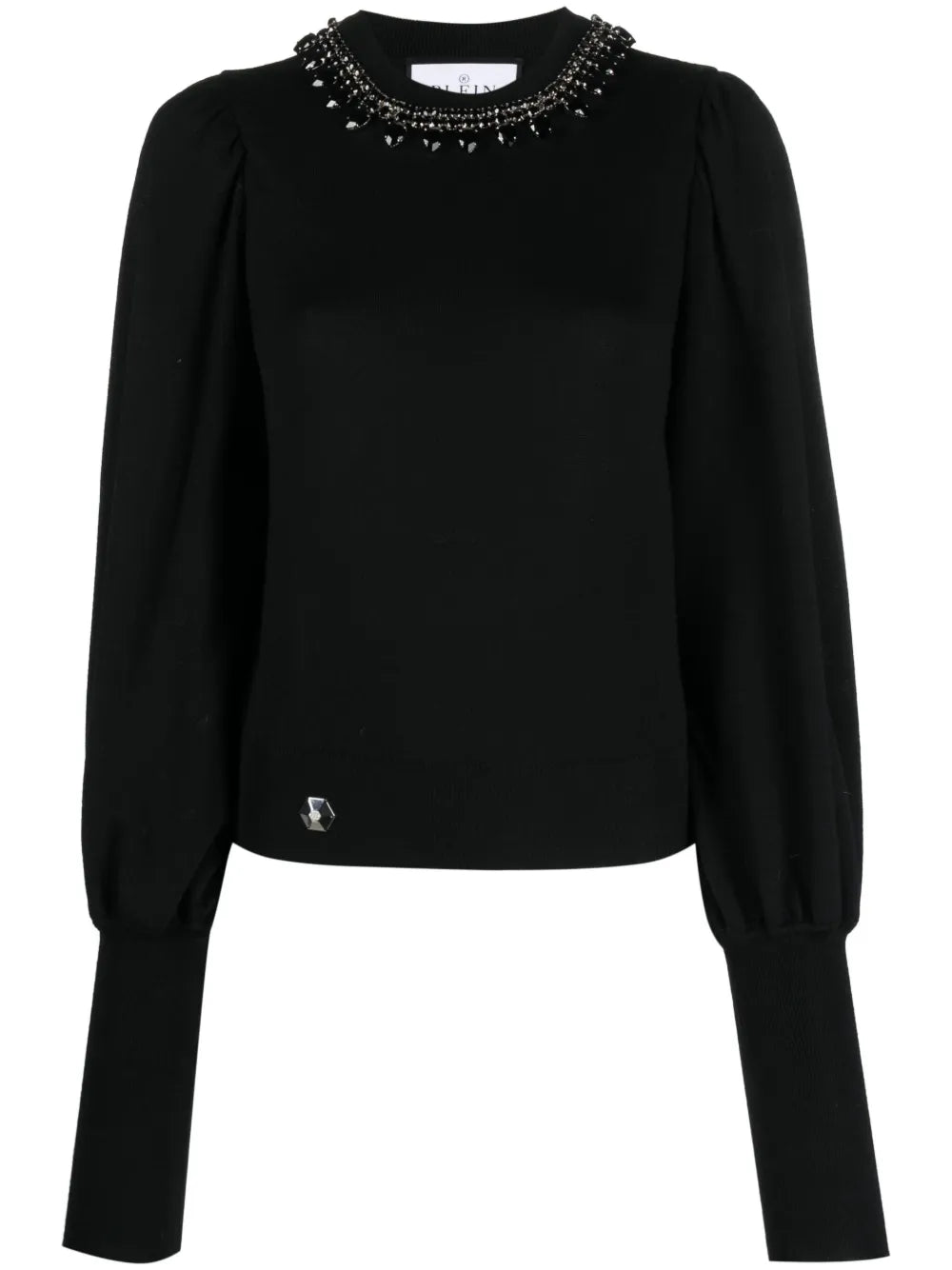 Crystal-Embellished Wool Knitted Jumper