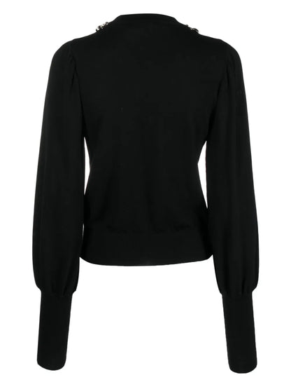 Crystal-Embellished Wool Knitted Jumper