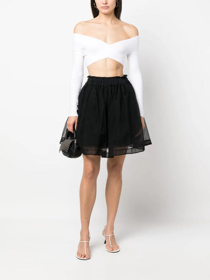 Crossover Off-Shoulder Knit Top
