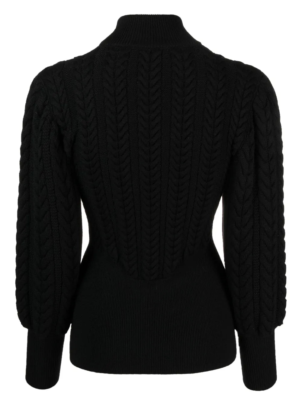 Cable-Knit High-Neck Jumper