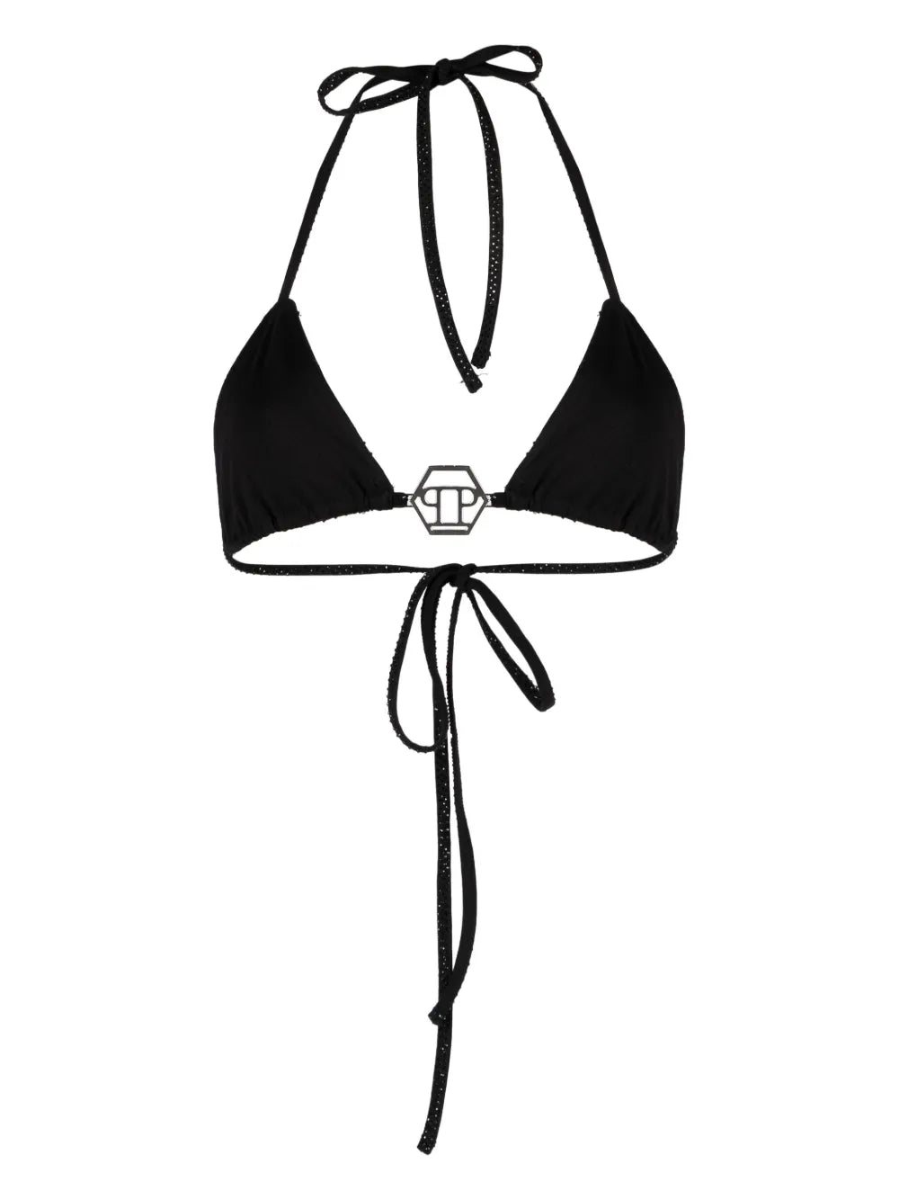 Embellished-Logo Bikini Top