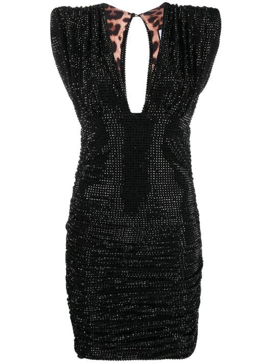 Crystal-Embellished Mini Dress
