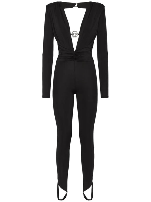 Shoulder Padded Bodycon-Design Jumpsuit