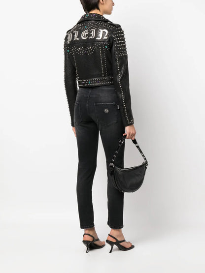 Studded Leather Biker Jacket