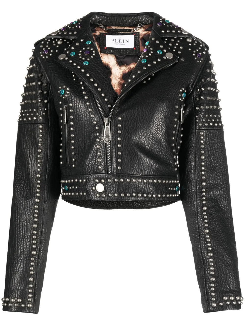 Studded Leather Biker Jacket
