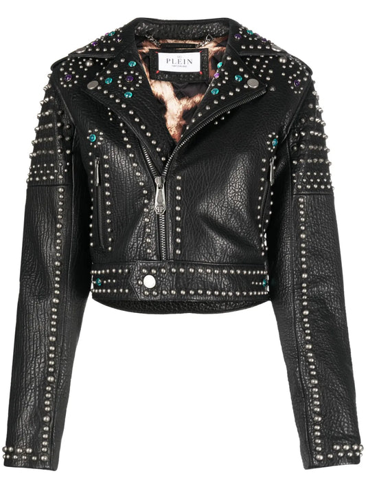 Studded Leather Biker Jacket