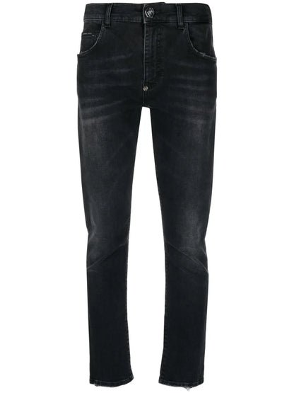 Stonewashed Straight-Leg Jeans