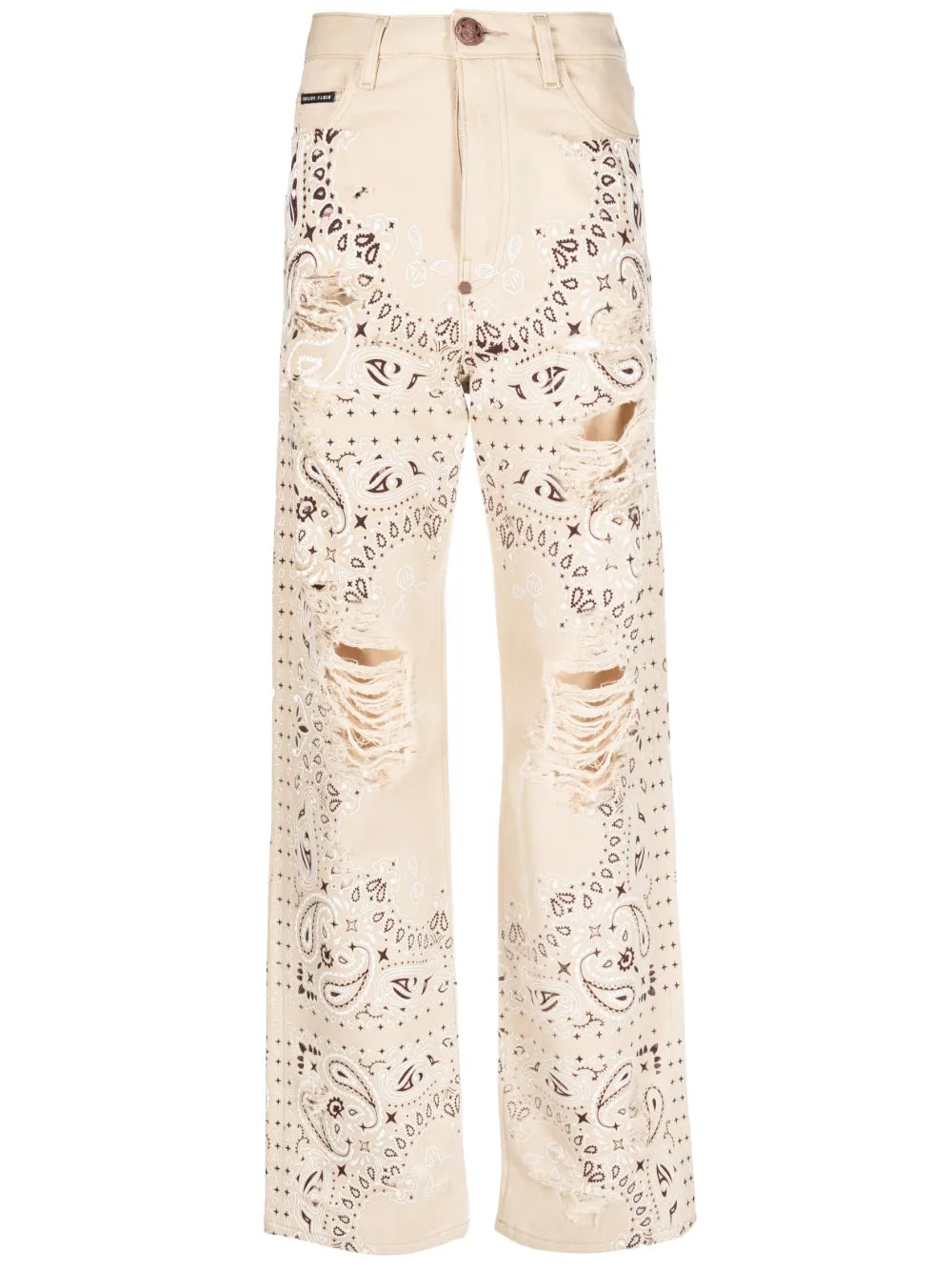 Paisley-Print Cotton Jeans