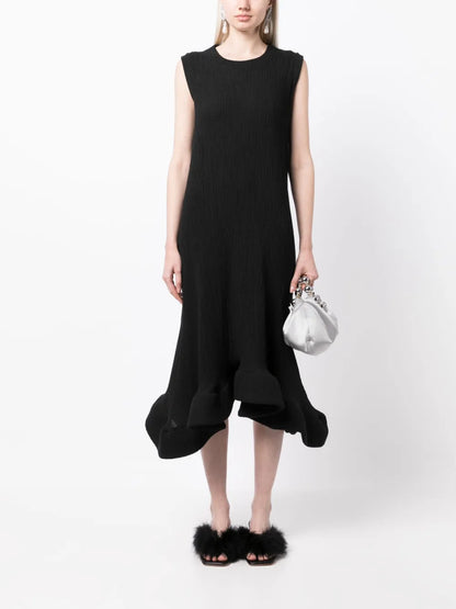 Ruffle Hem Mid-Length Dress